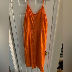 A New Day Bright Orange Spaghetti Strap Dress
